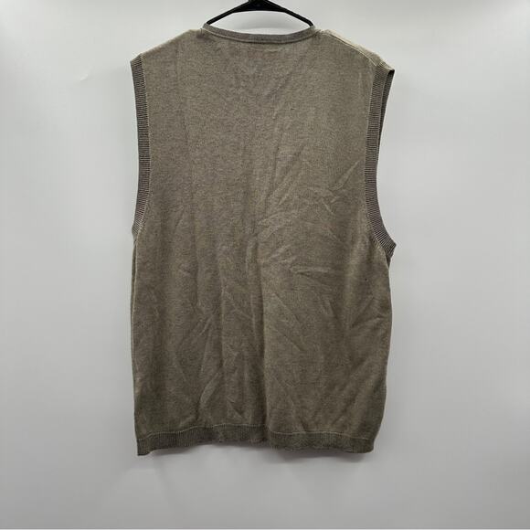 J. Ferrar JF Taupe Beige Sleeveless Sweater Vest Size‎ L - Picture 4 of 7
